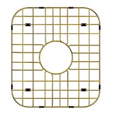 Gold Stainless Steel Kitchen Sink Protector Grid Center Drain 13.7x11.6 Inch