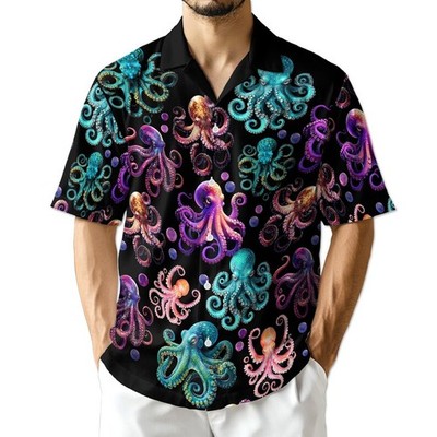 Octopus Colorful Ocean Hawaiian Shirt Beach Tropical Print