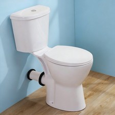 19inch High Rear Outlet Toilet Dual Flush 1/1.6 GPF Round W/ Soft Close Seat