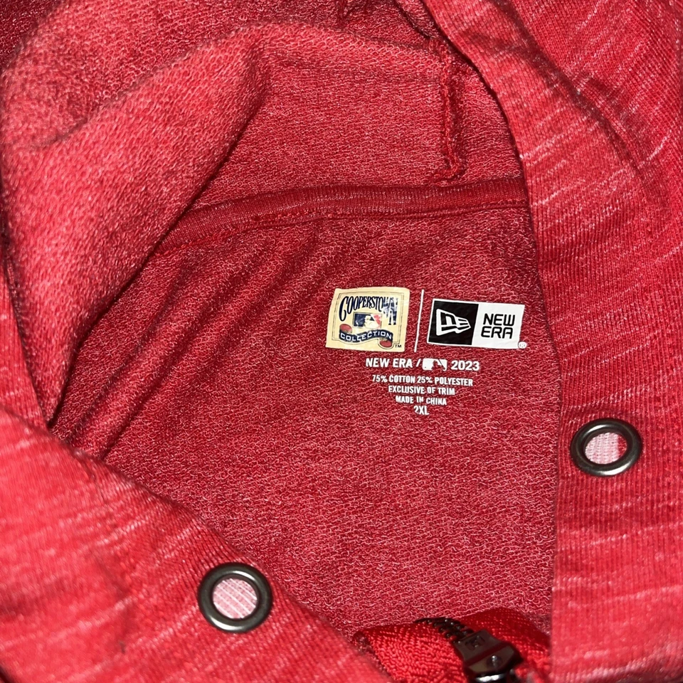 Moletom com capuz New Era Cooperstown Collection Cincinnati Reds zíper completo 2XL XXL - Imagem 4 de 4