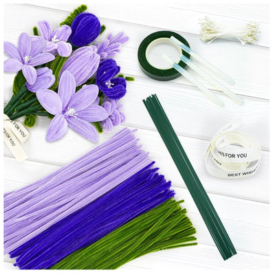 300-piece pipe cleaner set for crafting, pipe cleaner flower set, chenilled