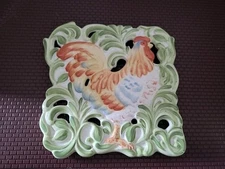 The Cellar HandPainted Ceramic Rooster Trivet (7"x7" Macy's)