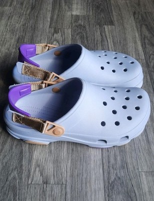 Crocs Clog All-Terrain Sandals Purple Size M W 10 Adjustable Strap 