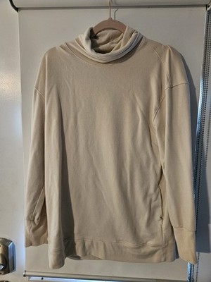 Athleta Balance Cinch Turtleneck Sweatshirt Chantilly Cream Size M