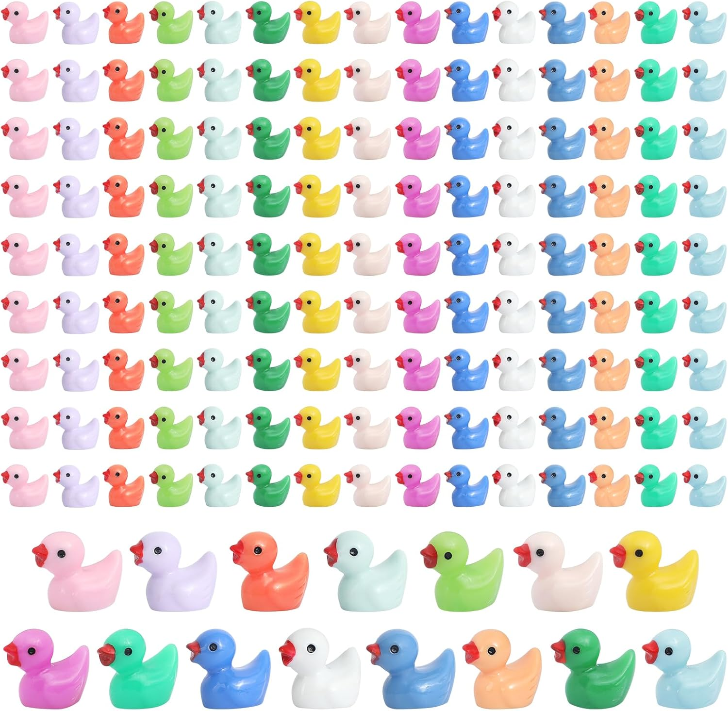 150-Piece Mini Resin Duck Set in 15 Colors for Crafts, Gardens & Decor