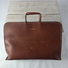VTG 50s 60s Cowhide Leather Legal Portfolio Briefcase Document Messenger Bag USA