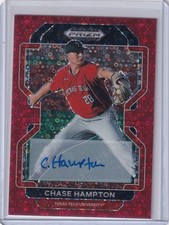 2022 Prizm Draft Picks Base Prizms Red Donut Circles Chase Hampton Auto /99