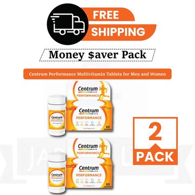 Centrum Performance Multivitamins 60 Tablets - 2 Pack Energy & Health
