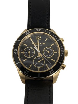 [A3S] Coach CA159.2.34.2419 Black Leather Chronograph Watch [v6r]