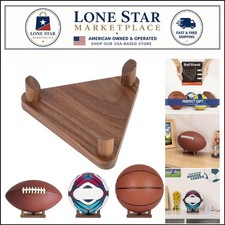 Rustic Walnut Ball Display Stand - Perfect for Basketball, Football Volleyball