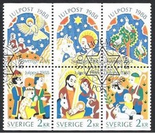 Schweden, 1988, Michel-Nr. 1510-1515, zusammenhängend, gestempelt