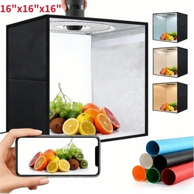 New 16x16in Large Portable LED Photo Light Box Shooting Tent Photography Studio