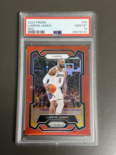 2023-24 Prizm LeBron James #62 Red Prizm /299 MVP PSA 10