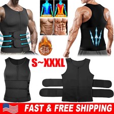 Men's Sauna Suit Sweat Vest Neoprene Shirt Body Shaper Weight Loss Waist Trainer