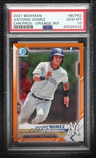 2021 Bowman Chrome Prospects Orange Refractor 23/25 Antonio Gomez PSA 10 0c6