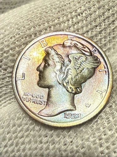 1923 Mercury Dime 10c High Grade AU+ High Grade Toned