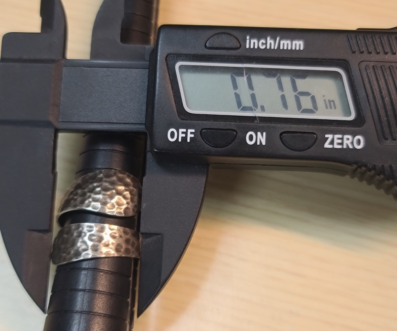 Sterling 925 Solid Silver Hammered Bypass Ring Ad… - image 16