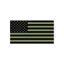 Subdued OD Green American Flag Sticker Decal