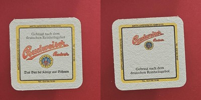 Budweiser Budvar Das Bier der Könige aus Böhmen #1 Brauerei Bierdeckel Bier