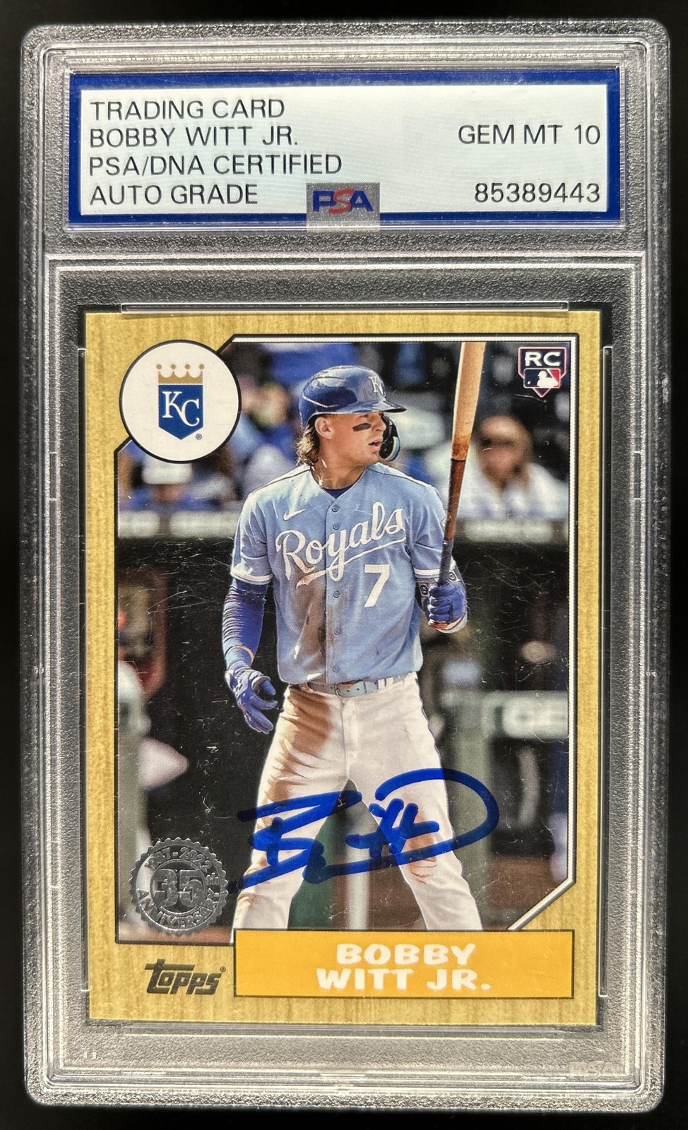 Trading Card Bobby Witt Jr Certified Auto PSA Authentic Auto 10