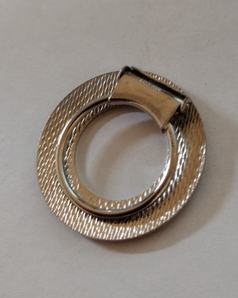 Silvertone Round Scarf Clip Germany