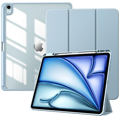 TiMOVO Cover per iPad Air 13 Pollici (M4 2026/M3 2025/M2 2024), Custodia Sottile Con Supporto, Supporta Touch ID, Auto Sveglia/Sonno con Retro Traslucido, Grigio Albicocca
