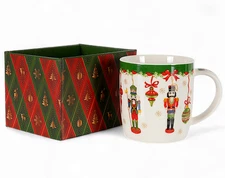 STPGOODS Nutcracker Porcelain Mug in a Gift Box 12 oz Christmas Coffee Mug
