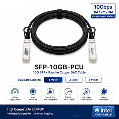 10G SFP+ Passive DAC Cable For Intel X520 X540 X550 X710 E810 1M-3M