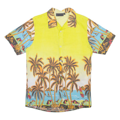 REVERSE Herren Hawaiihemd gelb geblümt M