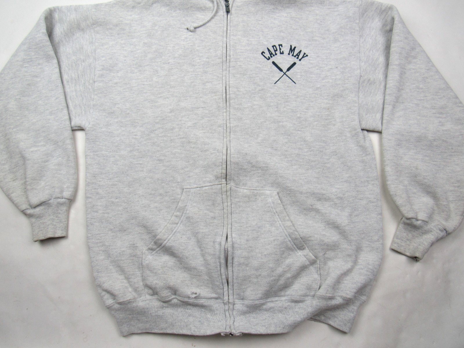 FILA Felpa con cappuccio e zip intera Cape May vintage anni 90 logo girocollo made in USA XL