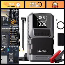 Powerful Jump Starter  Air Compressor, 6000A, 150PSI Tire Inflator, Portable