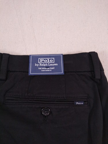 Polo Ralph Lauren Wynton Pants Men's 33/32 Black Slim Taper Fit Stretch New - Picture 8 of 20