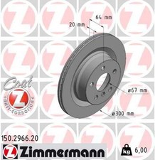 2x ZIMMERMANN Bremsscheibe COAT Z 150.2966.20 f�r BMW 3er G20 G80 G28 Touring
