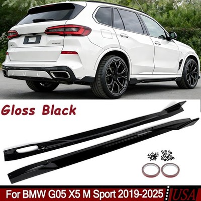 For BMW G05 X5 M Sport 2019-25 Gloss Black Side Skirt Extension Lip Competition