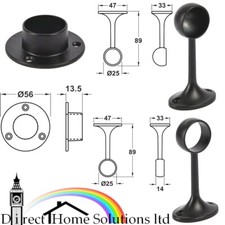 Accessories For Hafele Black Steel Hanging Round 25mm Wardrobe Rail Hanging Rail