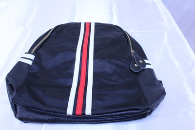 Black Faux Leather Retro Design Backpack 2 Pocket 10'' x 13 1/2'' x 5''