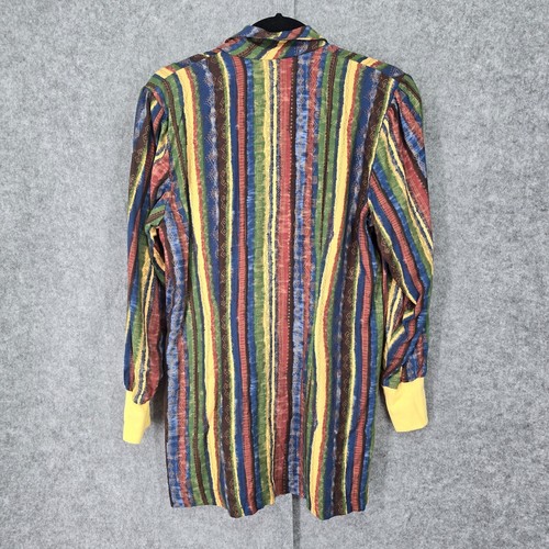 Vintage Jacke Damen groß? Gestreiftes buntes Unikat mit Knopfleiste - Bild 2 von 14