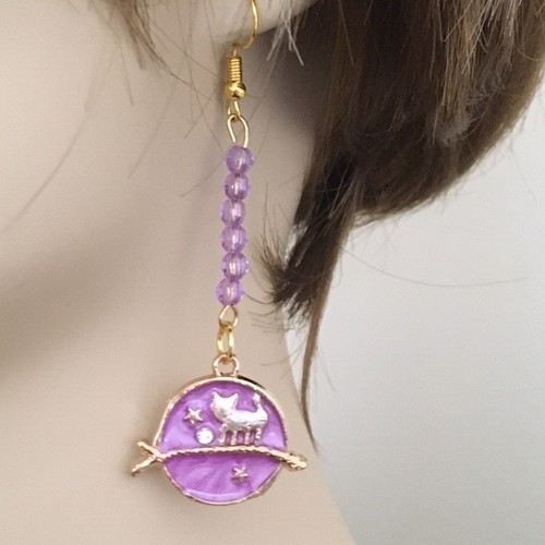 Handcrafted Celestial Jewelry-Moon, Stars, Planets-Colorful-Necklace-Earrings - Picture 7 of 8