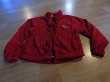 Youth XS 5-6 Elderado Micro Fleece Solid Red Zip Up Jacket MA Monogram Marshall