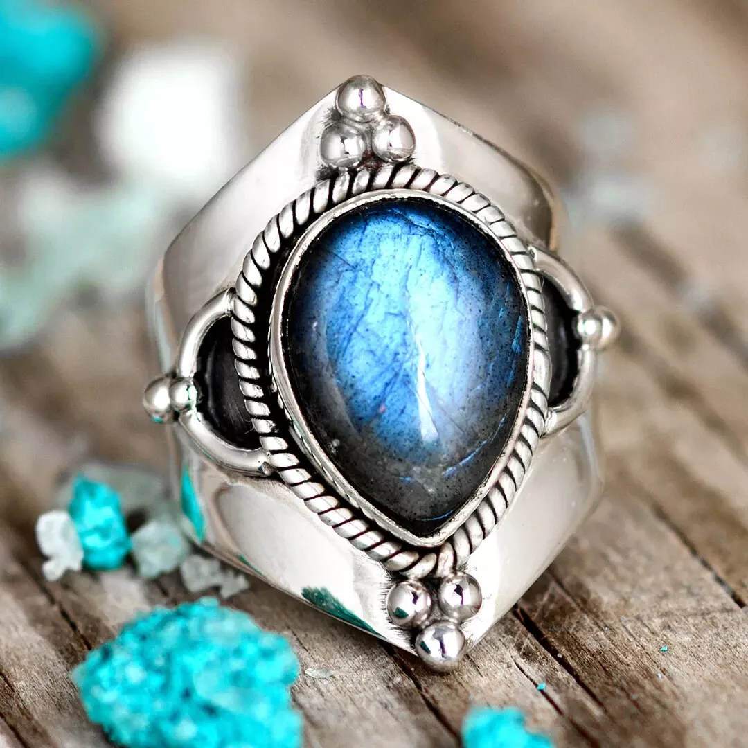 Teardrop sterling sale silver ring