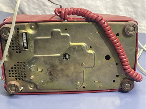Vintage Stromberg Czerwona obrotowa tarcza Biurko Telefon Odbiornik Telefon Kabel S-C 500D - Zdjęcie 13 z 14