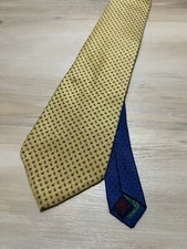 Vintage Tommy Hilfiger Tie 100 Silk Made In USA Yellow Blue