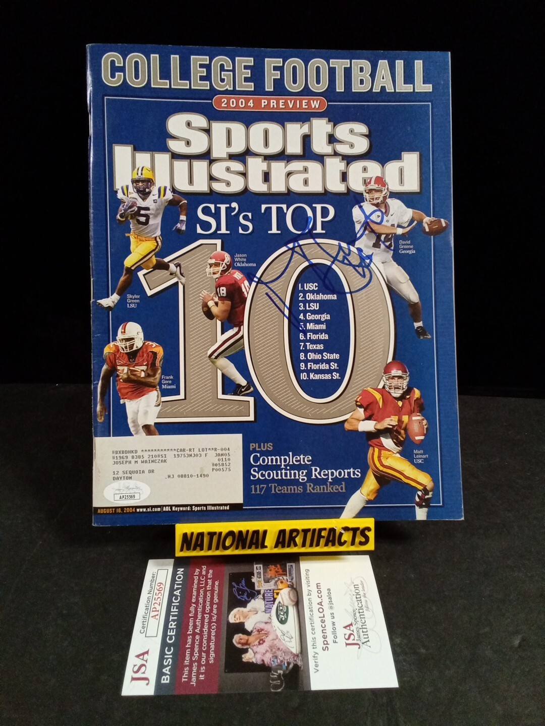 Matt Leinart Autographed Signed USC Trojans USC Sports Illustrated Magazine JSA -1 # 