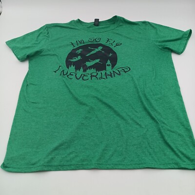 Anvil T-Shirt Men's Large Green I'm So Fly I Neverland Funny Graphic Tee