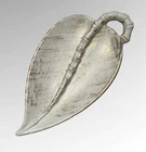 Vintage 1950s Large Royal Haeger Gold And Ivory Leaf Shaped Ashtray