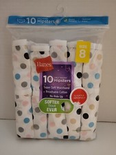 Hanes Girls Size 8 Pack Of 10 Hipsters Underwear