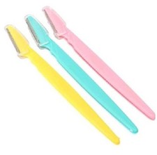 Eyebrow Razor for Face, Neck and Eyebrows, Stainless Steel, 3 Count
