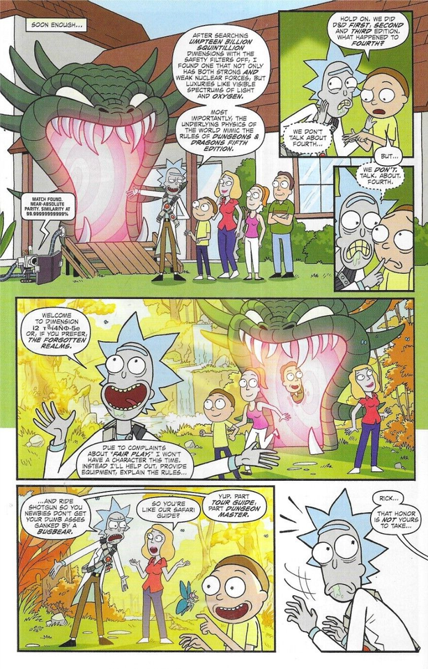 Rick And Morty Comic 3 Dungeons and Dragons Cover A First Print 2018 ...