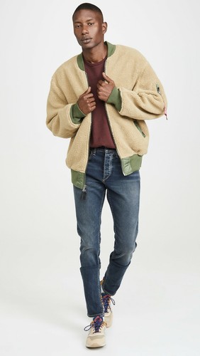 Alpha Industries L-2B Sherpa Loose Flight Jacket Cream L