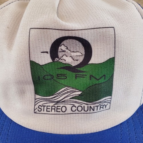 Vintage Q-105 FM Trucker Hat Stereo Country Radio Advertising Blue Snapback Cap - Picture 3 of 9